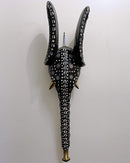 Babanki African Elephant Head Mask with Encrusted Cowries & Coins