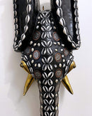 Babanki African Elephant Head Mask with Encrusted Cowries & Coins