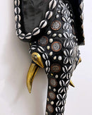 Babanki African Elephant Head Mask with Encrusted Cowries & Coins