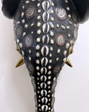 Babanki African Elephant Head Mask with Encrusted Cowries & Coins