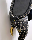 Babanki African Elephant Head Mask with Encrusted Cowries & Coins