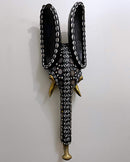 Babanki African Elephant Head Mask with Encrusted Cowries & Coins