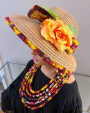 Carmela Hepburn Straw Bell Shaped Wide Brim Sun Hat