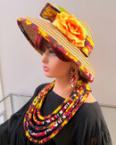 Carmela Hepburn Straw Bell Shaped Wide Brim Sun Hat