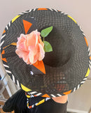 Bogolan African Print Wide-Brim Church Hat