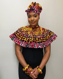Carmela African print Web Choker Shoulder Necklace - Afrilege
