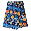 African Wax Print Ankara Fabric / Blue / Orange / Yellow - Afrilege