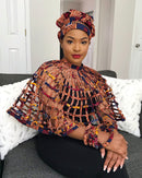 Carol African Print Web Shoulder Choker Necklace - Afrilege