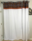 Toghu Bamenda Grommet Top African Print Curtains - White, Red & Black - Afrilege