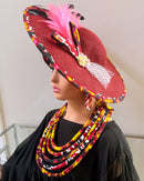 Carmela African Print Wide-Brim Church Hat