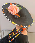 Bogolan African Print Wide-Brim Church Hat