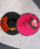 Cowria African Print Wide-Brim Church Hat