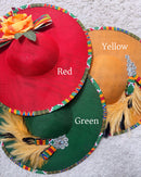 Neela African Print Wide-Brim Church Hat