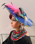 Lesedi African Print Wide-Brim Church Hat