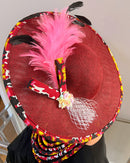 Carmela African Print Wide-Brim Church Hat