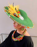 Neela African Print Wide-Brim Church Hat
