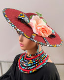 Lesedi African Print Wide-Brim Church Hat