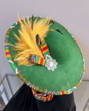 Neela African Print Wide-Brim Church Hat