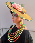 Deka African Print Wide-Brim Church Hat
