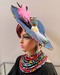 Lesedi African Print Wide-Brim Church Hat