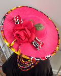 Carmela African Print Wide-Brim Church Hat