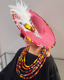 Carmela African Print Wide-Brim Church Hat
