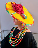 Deka African Print Wide-Brim Church Hat