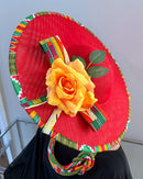 Neela African Print Wide-Brim Church Hat