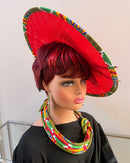 Neela African Print Wide-Brim Church Hat