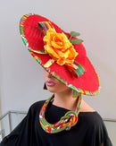 Neela African Print Wide-Brim Church Hat