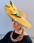 Neela African Print Wide-Brim Church Hat