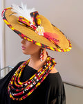 Carmela African Print Wide-Brim Church Hat