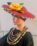 Bogolan African Print Wide-Brim Church Hat