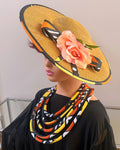 Bogolan African Print Wide-Brim Church Hat
