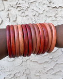 Set of 5 Handmade African wooded bangles bracelets - Afrilege