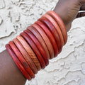 Set of 5 Handmade African wooded bangles bracelets - Afrilege