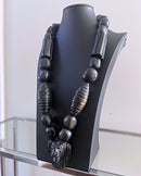Handcrafted Ebony Wood Chunky Lion pendant Necklace