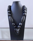 Handcrafted Ebony Wood Chunky Lion pendant Necklace