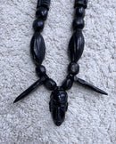 Handcrafted Ebony Wood Tusks pendant African Necklace for men