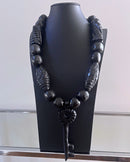 Handcrafted Ebony Wood Key Pendant African Necklace for men