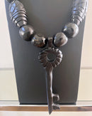 Handcrafted Ebony Wood Key Pendant African Necklace for men