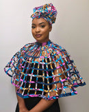 Cardia African Print Web Shoulder Choker Necklace - Afrilege