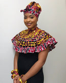 Carmela African print Web Choker Shoulder Necklace - Afrilege