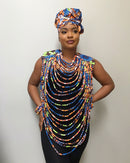 Mandisa African Print 24 Strands Statement rope necklace - Afrilege