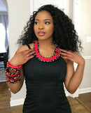 Toghu African Print Knot Necklace Jewelry Set - Afrilege