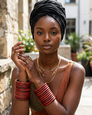 Set of 5 Handmade African Wooden Bangle Bracelets