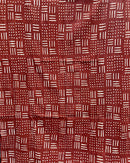 African Bogolan Mud Cloth Handmade Fabric - Rust / Black