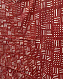 African Bogolan Mud Cloth Handmade Fabric - Rust / Black