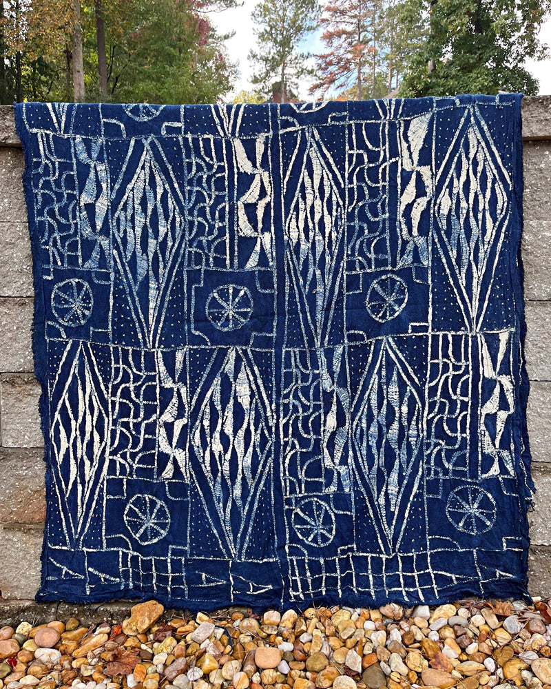 Bamileke Authentic Ndop Textile Tapestry Cloth from Cameroon - Afrilege