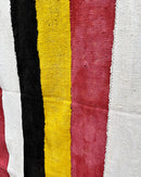 Multi-Colored Strips African Mudcloth Handmade Fabric- Yellow / White/ Rust/ Black